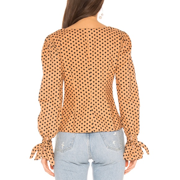 NWT Majorelle Claire Top in Tan & Black Dot Top - Picture 3 of 6